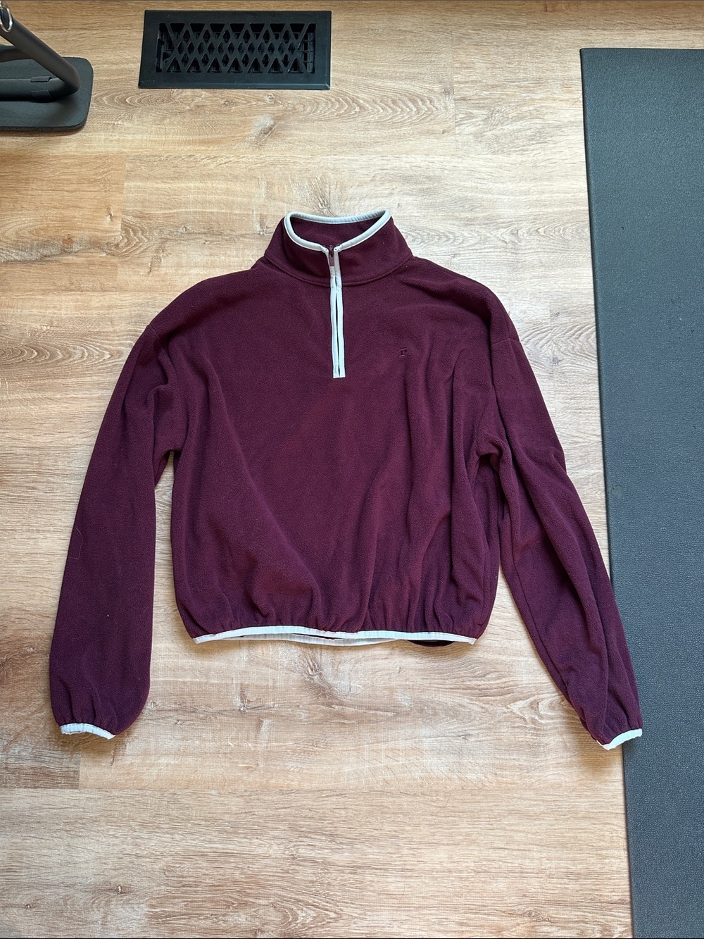 PINK Victoria's Secret Burgundy Quarter-Zip Fleece Pullover